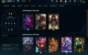 14 skins, 42 campeões