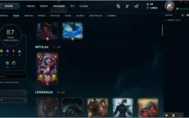 CONTA MUITO TOP - FULL CHAMP, GOLD IV, 87 SKINS. VEM CONFERI