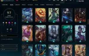 Unranked com 150 Champs e 97 Skins ( ADC / SUP / MID )