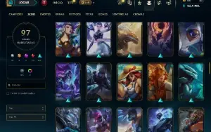 Unranked com 150 Champs e 97 Skins ( ADC / SUP / MID )