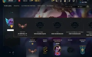 Unranked com 150 Champs e 97 Skins ( ADC / SUP / MID )