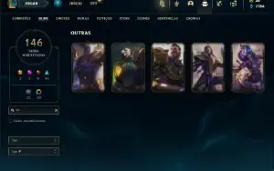 Unranked com 155 Champs e 146 Skins ( TOP / MID / JG )