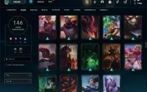Unranked com 155 Champs e 146 Skins ( TOP / MID / JG )