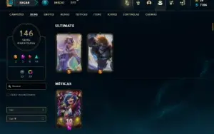 Unranked com 155 Champs e 146 Skins ( TOP / MID / JG )