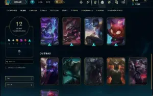 Ouro 2 com 70 Champs e 12 Skins