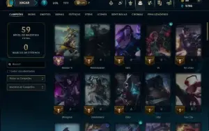 Ouro 2 com 70 Champs e 12 Skins