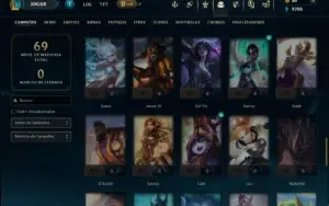 Ouro 2 com 70 Champs e 12 Skins
