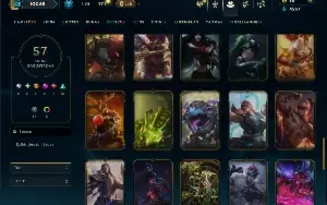 Unranked com 95 Champs e 57 Skins