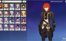 Conta Genshin Impact AR 52 - Dilluc, Venti, Qiqi e Albedo