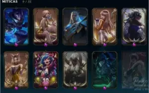 Conta LOL PLAT IV, 389 skins - 9 míticas - 4 ultim - 33 lend