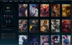 CONTA DE LEAGUE OF LEGENDS LOL 82 SKINS 107 CAMPEÕES 320 RP