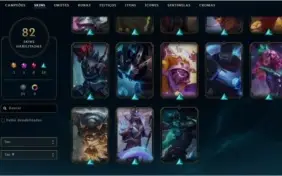 CONTA DE LEAGUE OF LEGENDS LOL 82 SKINS 107 CAMPEÕES 320 RP
