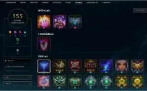 CONTA DE LEAGUE OF LEGENDS LOL 82 SKINS 107 CAMPEÕES 320 RP