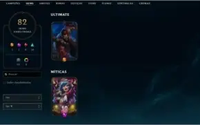CONTA DE LEAGUE OF LEGENDS LOL 82 SKINS 107 CAMPEÕES 320 RP