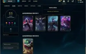 Conta unranked com Corki Ovni e Kayle Juiza + 800 RP