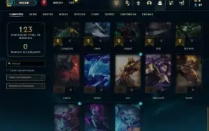 Platina 2 com 50 Champs e 17 Skins