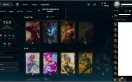 ACC LOL 44 K ESSÊNCIA AZUL  LV 80 268 SKINS BORDA DE OURO