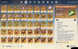 Conta Genshin AR60 - Yelan, ayato, raiden, haitham e mt mais