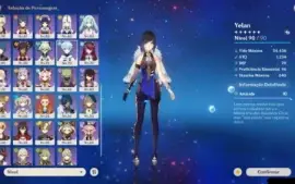 Conta Genshin AR60 - Yelan, ayato, raiden, haitham e mt mais