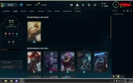 CONTA LEAGUE OF LEGENDS COM 3 VITORIOSAS E CROMA DE DIAMOND