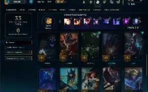 Unranked com 30 Champs e 12 Skins +4 Fragmentos