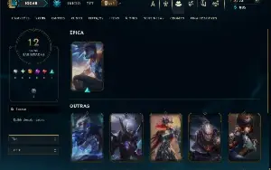 Unranked com 30 Champs e 12 Skins +4 Fragmentos
