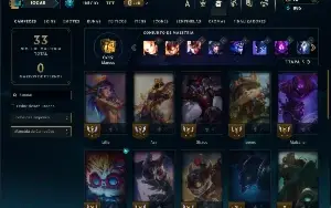 Unranked com 30 Champs e 12 Skins +4 Fragmentos