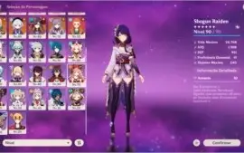 Genshin Impact - AR 57 - 10 personagens  5⭐