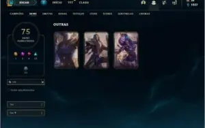 Conta prata 3 com 100 champs e 75 skins +1 Prestigio