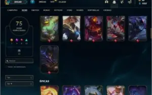 Conta prata 3 com 100 champs e 75 skins +1 Prestigio