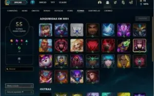 Conta prata 2 com 12 skins e 42 champs