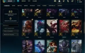 Conta prata 2 com 12 skins e 42 champs