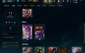 Unranked com 45 Champs e 13 Skins + 8 Espolios