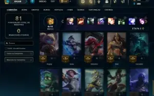 Unranked com 45 Champs e 13 Skins + 8 Espolios