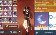 CONTA MONA + VENTI + KEQING + XIAO + HU TAO AR 50+