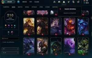 Conta Platina --210 SKINS--110 EMOTES-182 ÍCONES