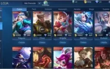 Conta mítico   49 heróis 56 skin..