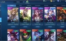 Conta mítico   49 heróis 56 skin..