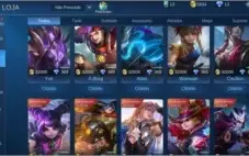 Conta mítico   49 heróis 56 skin..