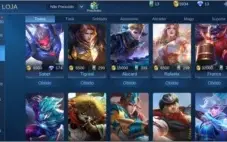 Conta mítico   49 heróis 56 skin..