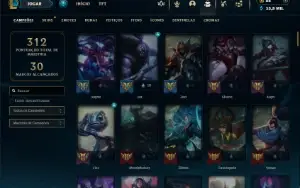 Unranked com 120 Champs e 105 Skins ( MID / JG )