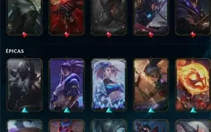 Conta de League of Legends Platina 3 com muitas skins