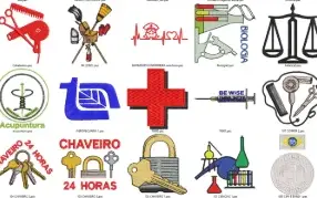 300 Matrizes Tipo PES para Bordados com Tema Profissões