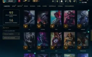 Unranked com 50 Champs e 20 Skins