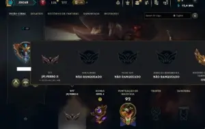 Unranked com 50 Champs e 20 Skins