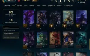 Unranked com 50 Champs e 20 Skins
