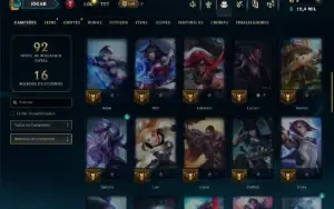 Unranked com 50 Champs e 20 Skins