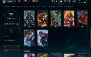 Unranked com 50 Champs e 20 Skins