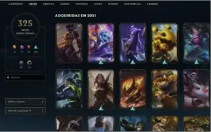 Conta League of Legends 325 skins + Faca Valorant