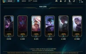 Conta prata 2 com 28 Champs e 7 Skins + 10 Espolios